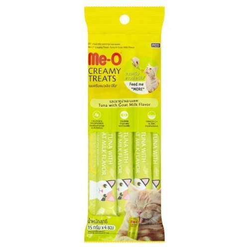 Me-O Creamy Treats Ton Balığı ve Keçi Sütlü Ek Besin ve Kedi Ödülü 60 Gr ( 4 x 15 Gr )