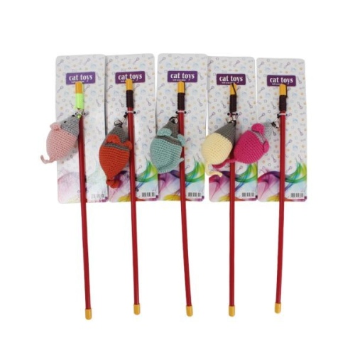 Cat Toys Kedi Oltası Oyuncağı İp Sarma Çıngıraklı Fare Figürlü (1 Adet)