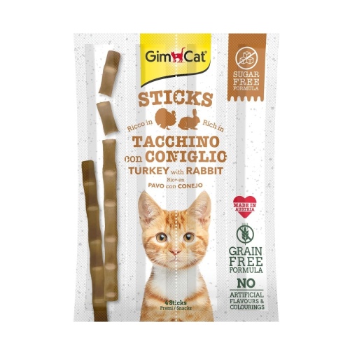 GimCat Sticks Hindi ve Tavşan Etli Ödül Çubukları 4lü 20gr